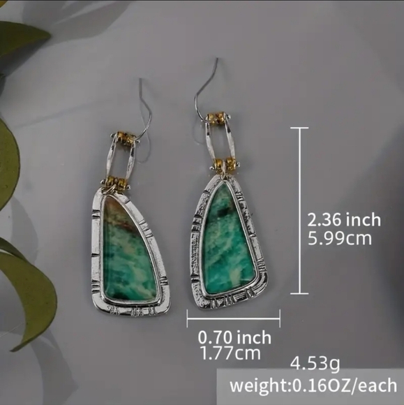 Vintage Asymmetric Two Tone Drop Dangle Earrings Punk Style. - Picture 4 of 6